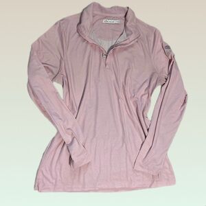 Peter Millar Light Pink Long Sleeve quarter zip pullover